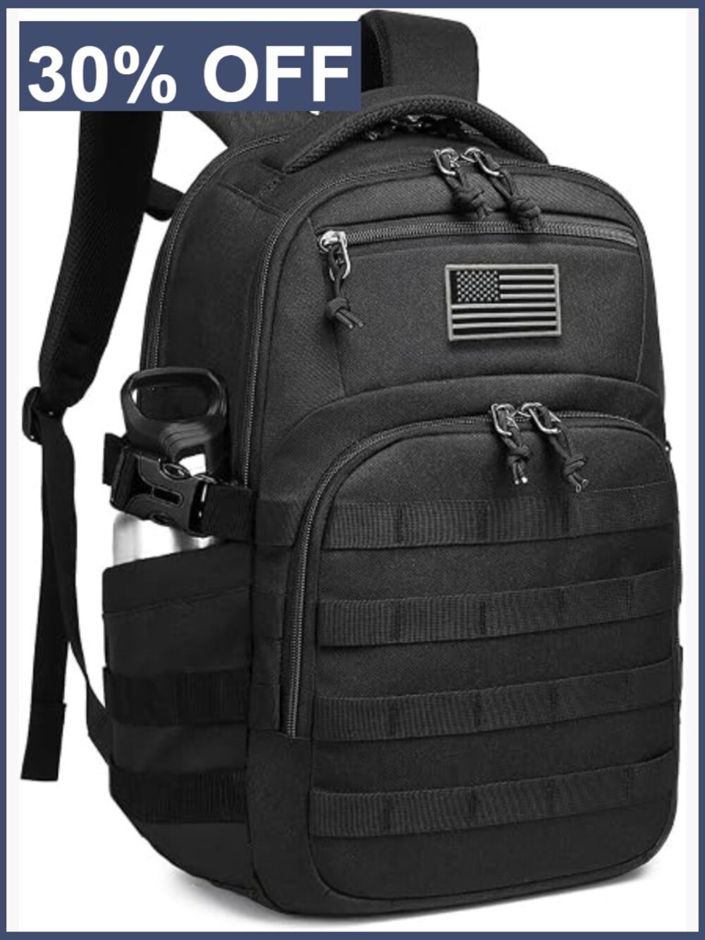 Tactical Backpack 25L Military Assault Bag with MOLLE Webbing, Fits 17" Laptop